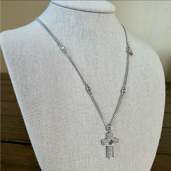 Dior Silver Cross Necklace - Picture 1 of 9